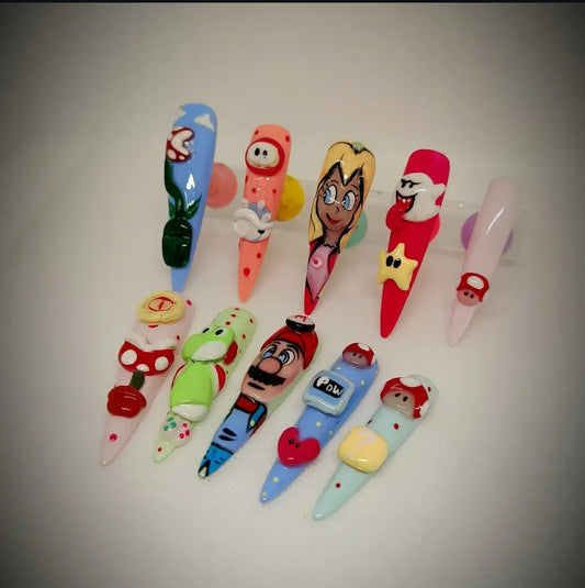 Super Mario 3D Press-On Nails