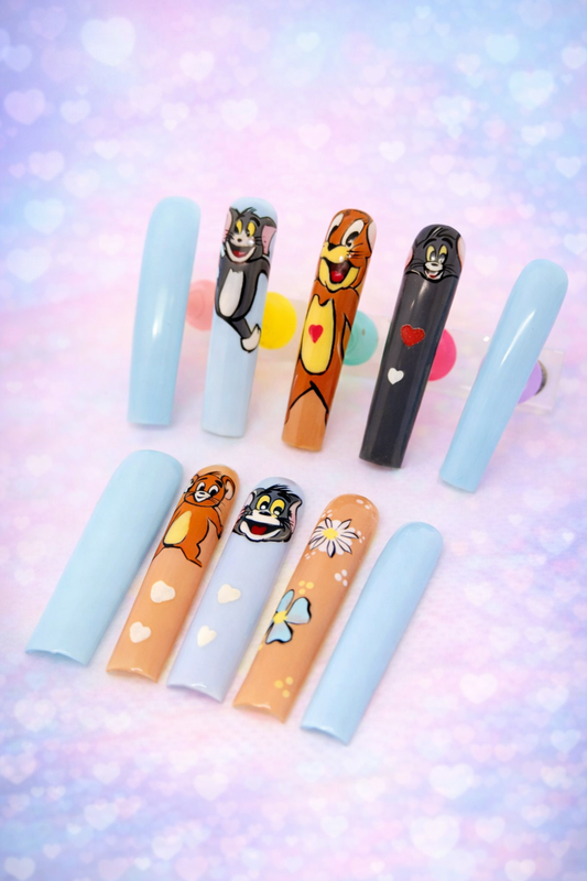 Tom & Jerry Cartoon Press-On Nails