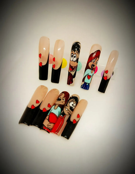 Goofy Love Cartoon Press-On Nails